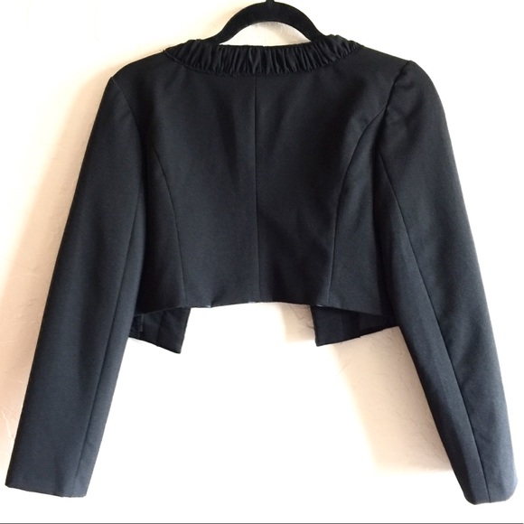 Formal Cropped Statement Black Jacket - Picture 3 of 4